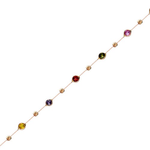 Glorria 14k Solid Gold Colored Pave Bracelet Glorria 14k Solid Gold Colored Pave Bracelet