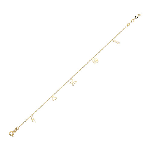Glorria 14k Solid Gold Luck Bracelet Glorria 14k Solid Gold Luck Bracelet
