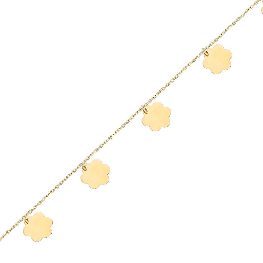 Glorria 14k Solid Gold Clover Bracelet