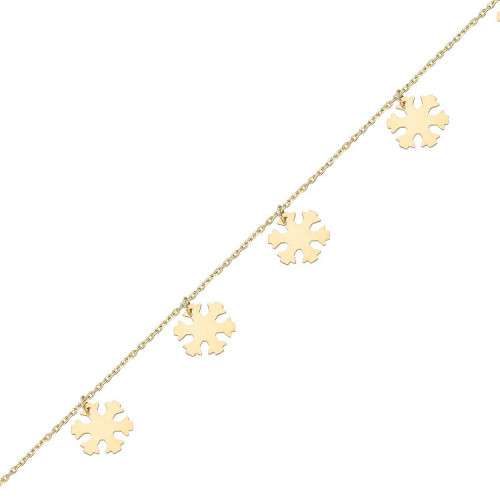 Glorria 14k Solid Gold Snowflake Bracelet Glorria 14k Solid Gold Snowflake Bracelet