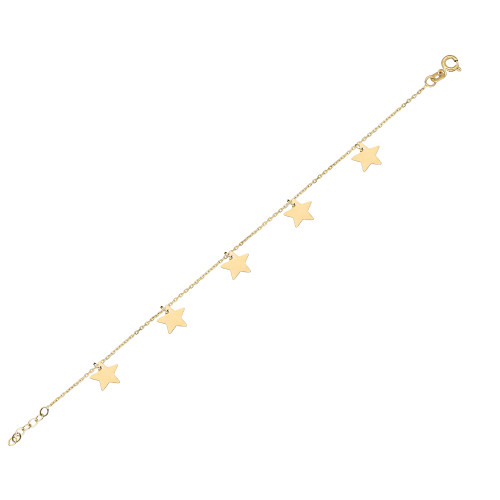 Glorria 14k Solid Gold Star Bracelet Glorria 14k Solid Gold Star Bracelet