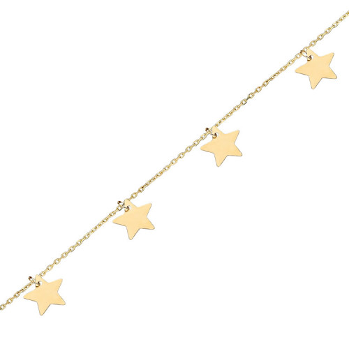Glorria 14k Solid Gold Star Bracelet Glorria 14k Solid Gold Star Bracelet