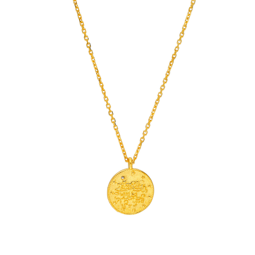 Glorria 14k Solid Gold Ottoman Signature Necklace
