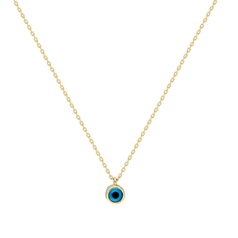 Glorria 14k Solid Gold Eye Necklace