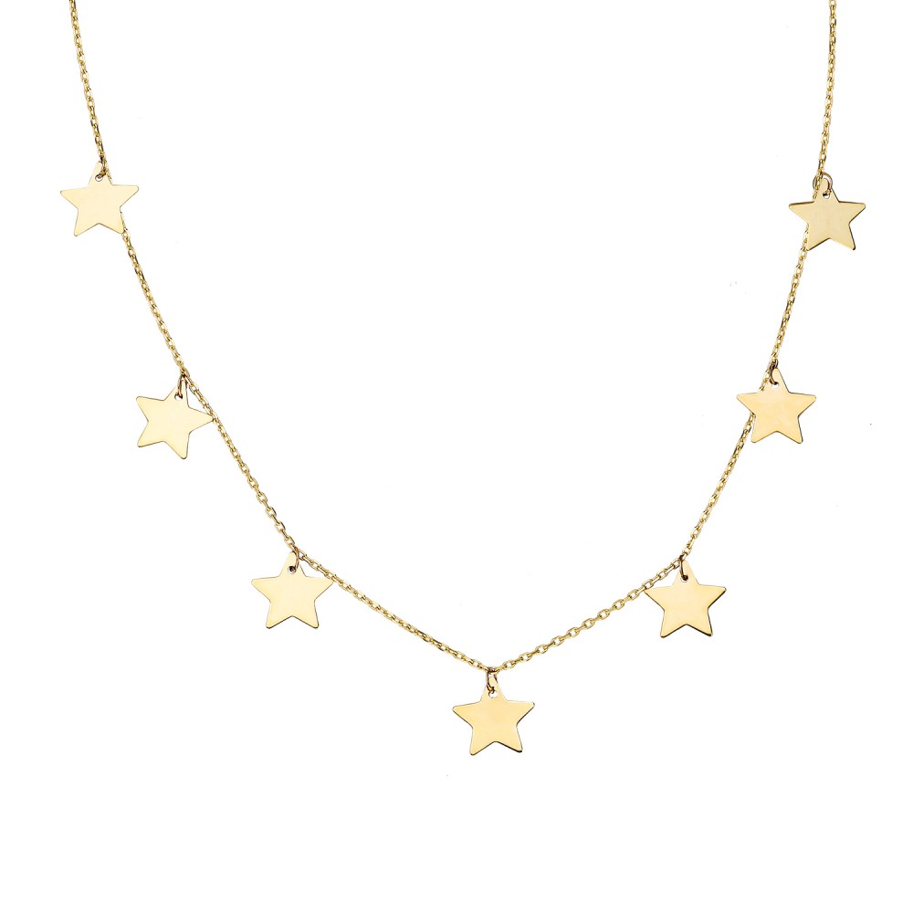 Glorria 14k Solid Gold Star Necklace