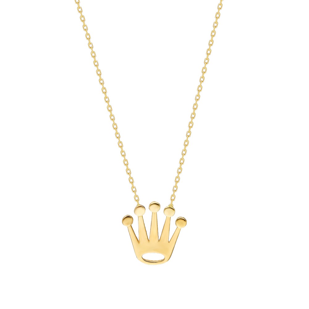 Glorria 14k Solid Gold Crown Necklace Glorria 14k Solid Gold Crown Necklace