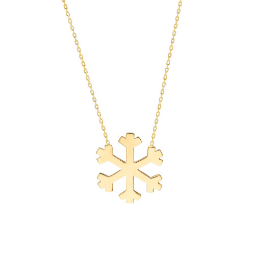 Glorria 14k Solid Gold Snowflake Necklace Glorria 14k Solid Gold Snowflake Necklace