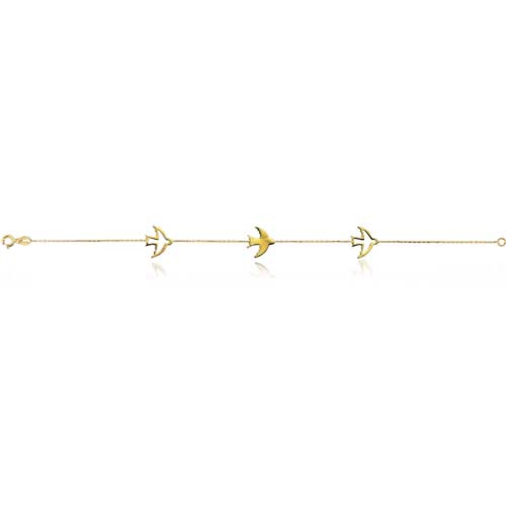 Glorria Ankle Bird Gold Bracelet
