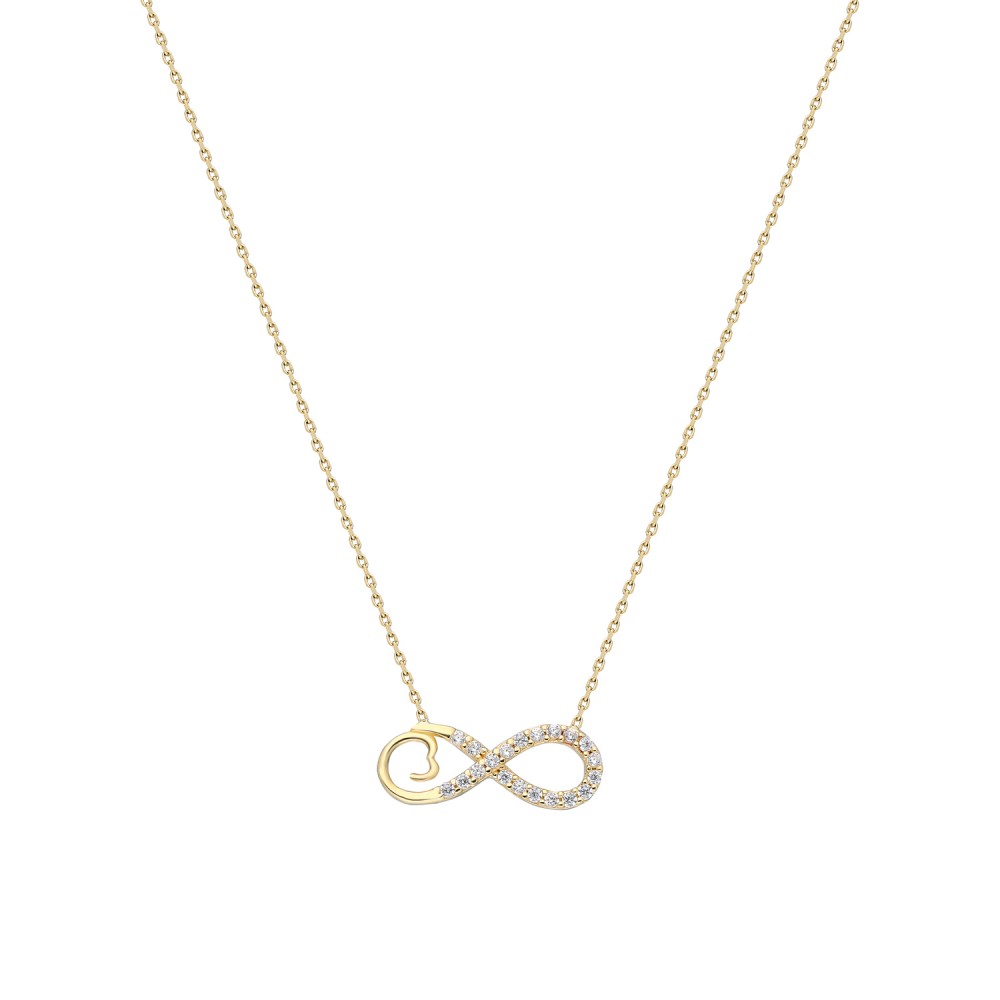 Glorria 14k Solid Gold Infinity Necklace - GIFT SET