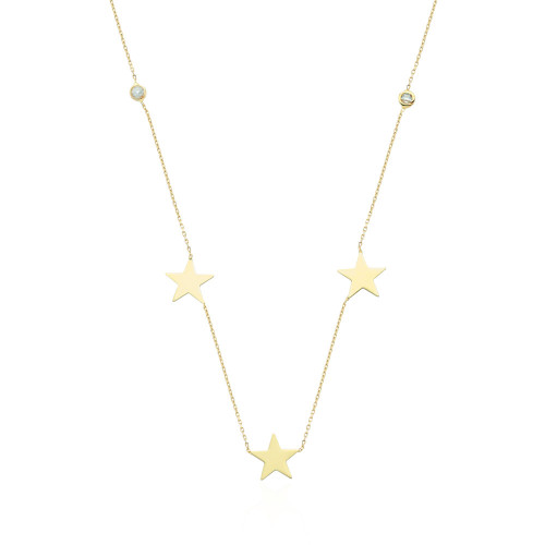 Glorria 14k Solid Gold Star Necklace