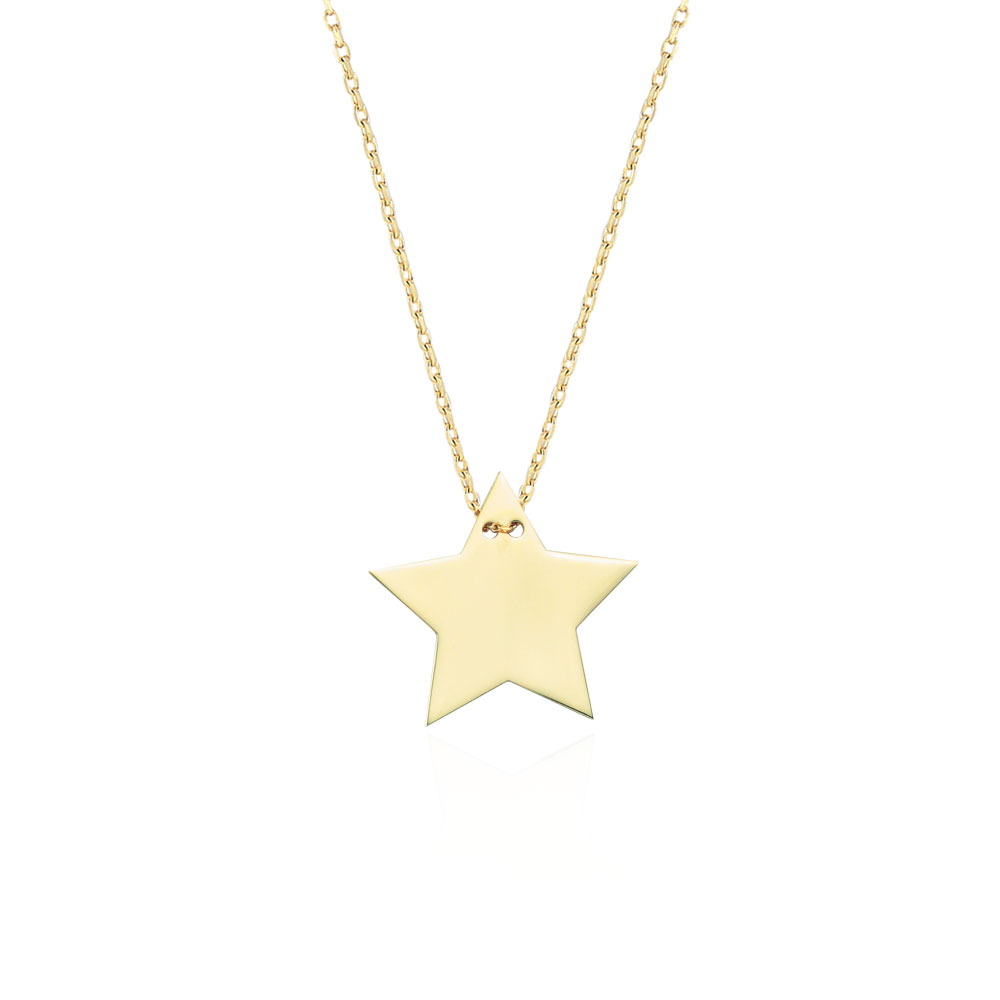 Glorria 14k Solid Gold Star Necklace