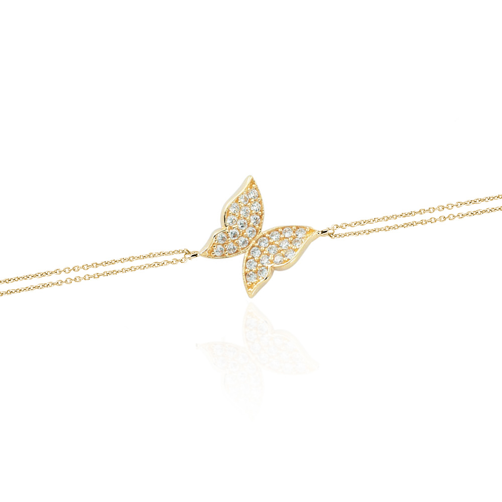 Glorria 14k Solid Gold Butterfly Bracelet Glorria 14k Solid Gold Butterfly Bracelet