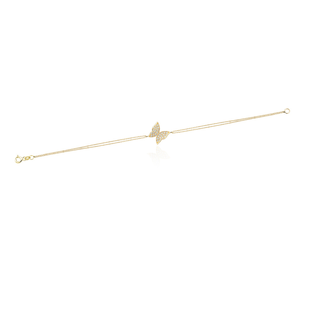 Glorria 14k Solid Gold Butterfly Bracelet Glorria 14k Solid Gold Butterfly Bracelet