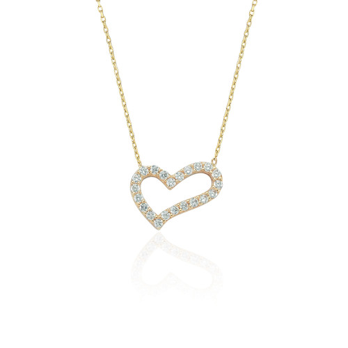 Glorria 14k Solid Gold Heart Necklace