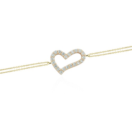 Glorria 14k Solid Gold Heart Bracelet Glorria 14k Solid Gold Heart Bracelet