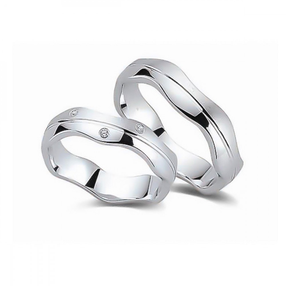 Glorria 925k Sterling Silver 5,5mm Double Wedding Ring