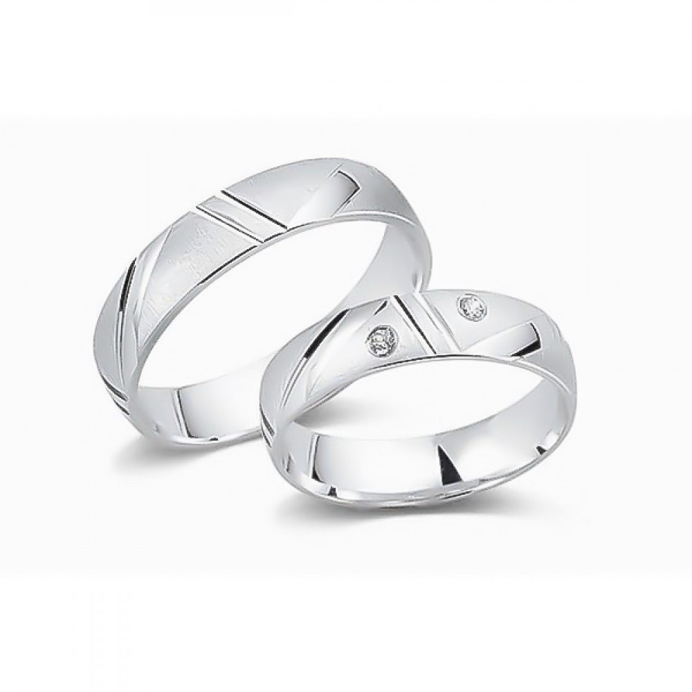 Glorria 925k Sterling Silver 5 mm Double Wedding Ring