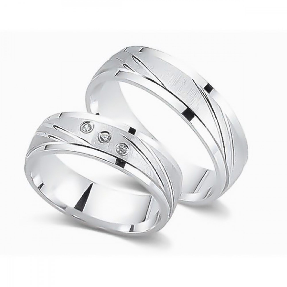 Glorria 925k Sterling Silver 6 mm Double Wedding Ring