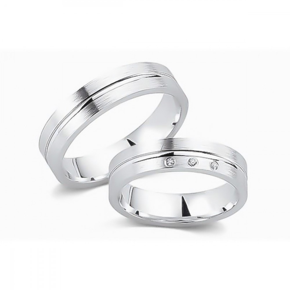 Glorria 925k Sterling Silver 5 mm Double Wedding Ring