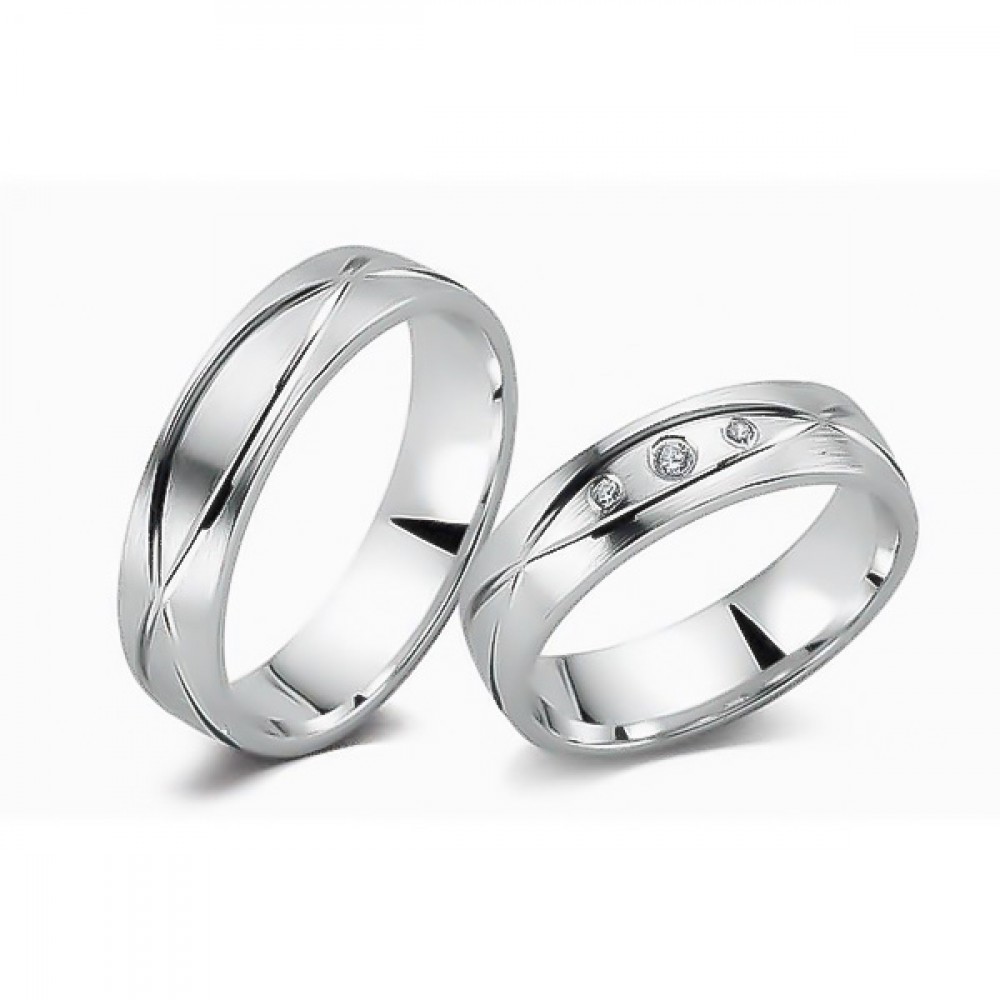 Glorria 925k Sterling Silver 5,5mm Double Wedding Ring