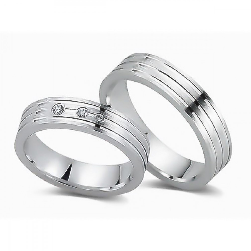 Glorria 925k Sterling Silver 5 mm Double Wedding Ring