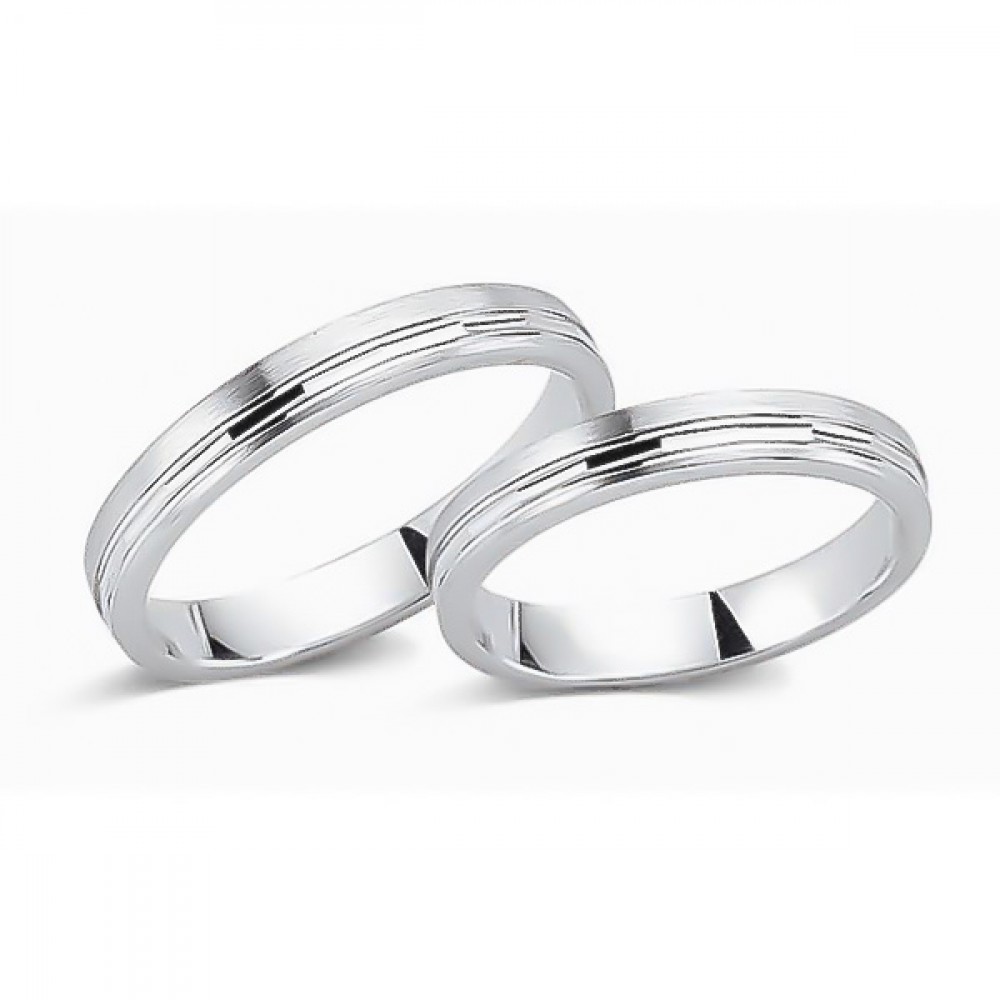 Glorria 925k Sterling Silver 3,5 mm Double Wedding Ring