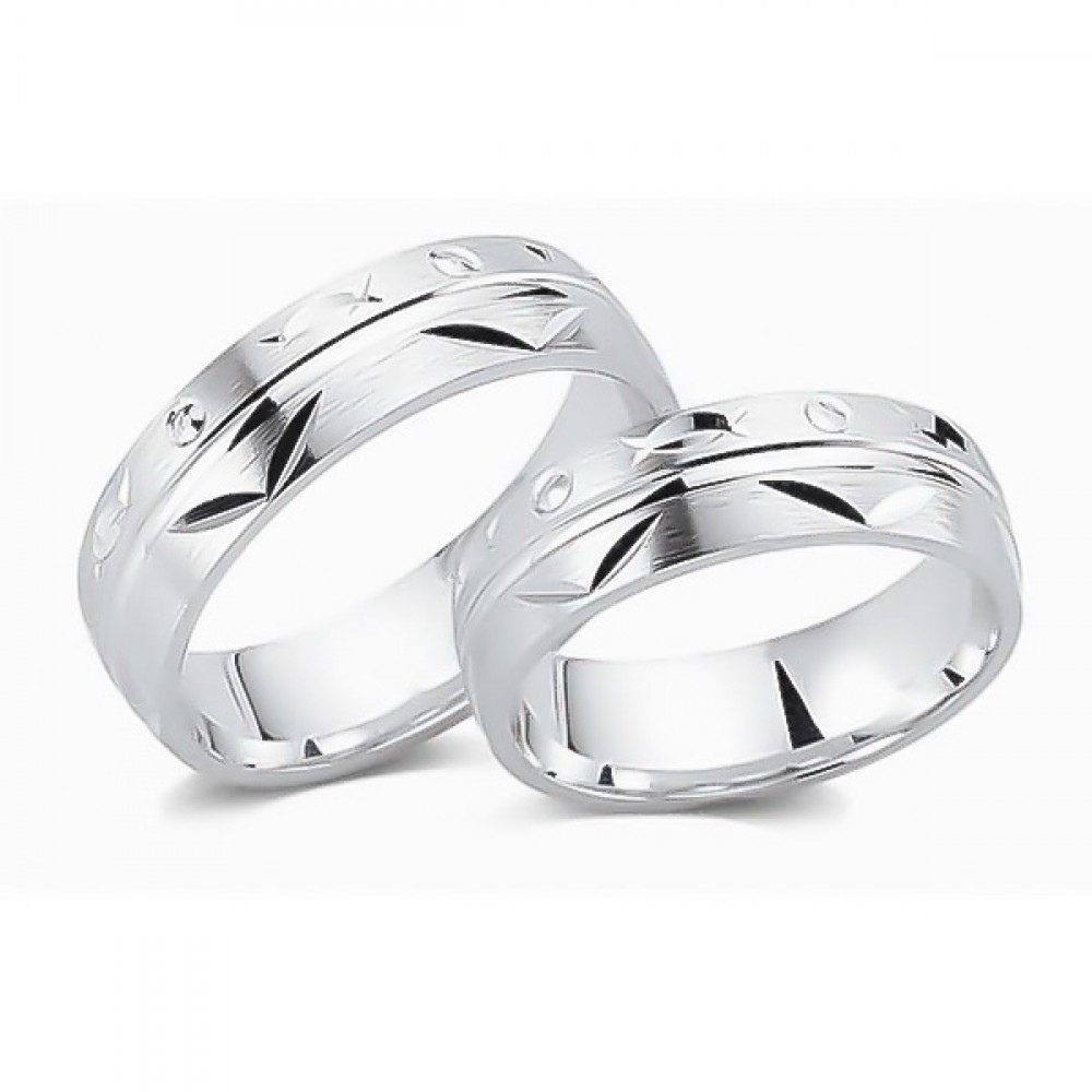 Glorria 925k Sterling Silver 6 mm Double Wedding Ring