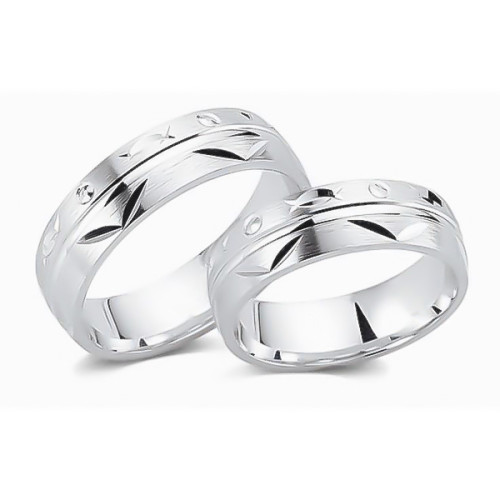 Glorria 925k Sterling Silver 6 mm Double Wedding Ring Glorria 925k Sterling Silver 6 mm Double Wedding Ring