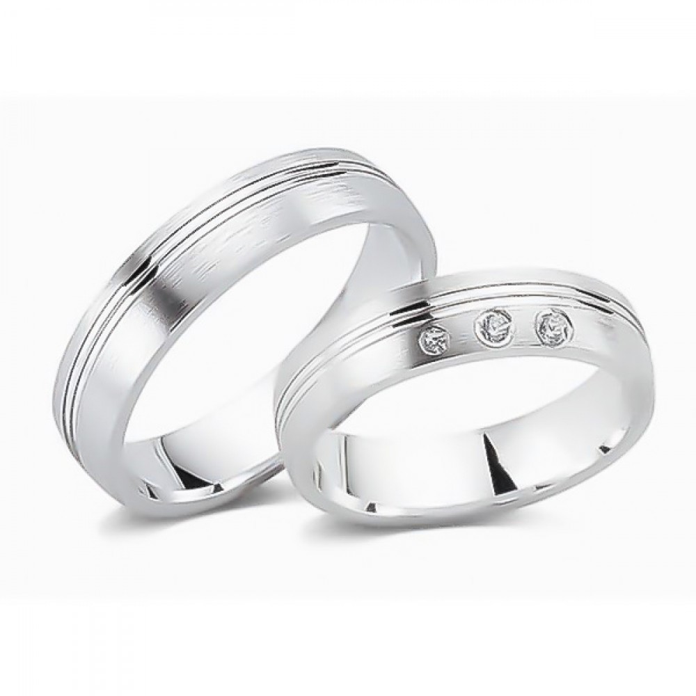 Glorria 925k Sterling Silver 5 mm Double Wedding Ring