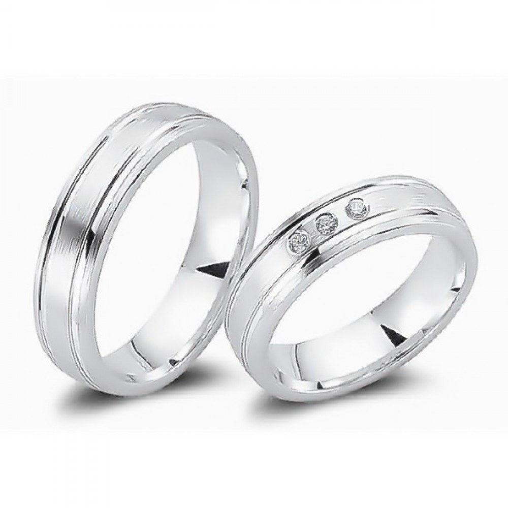 Glorria 925k Sterling Silver 5,5 mm Double Wedding Ring