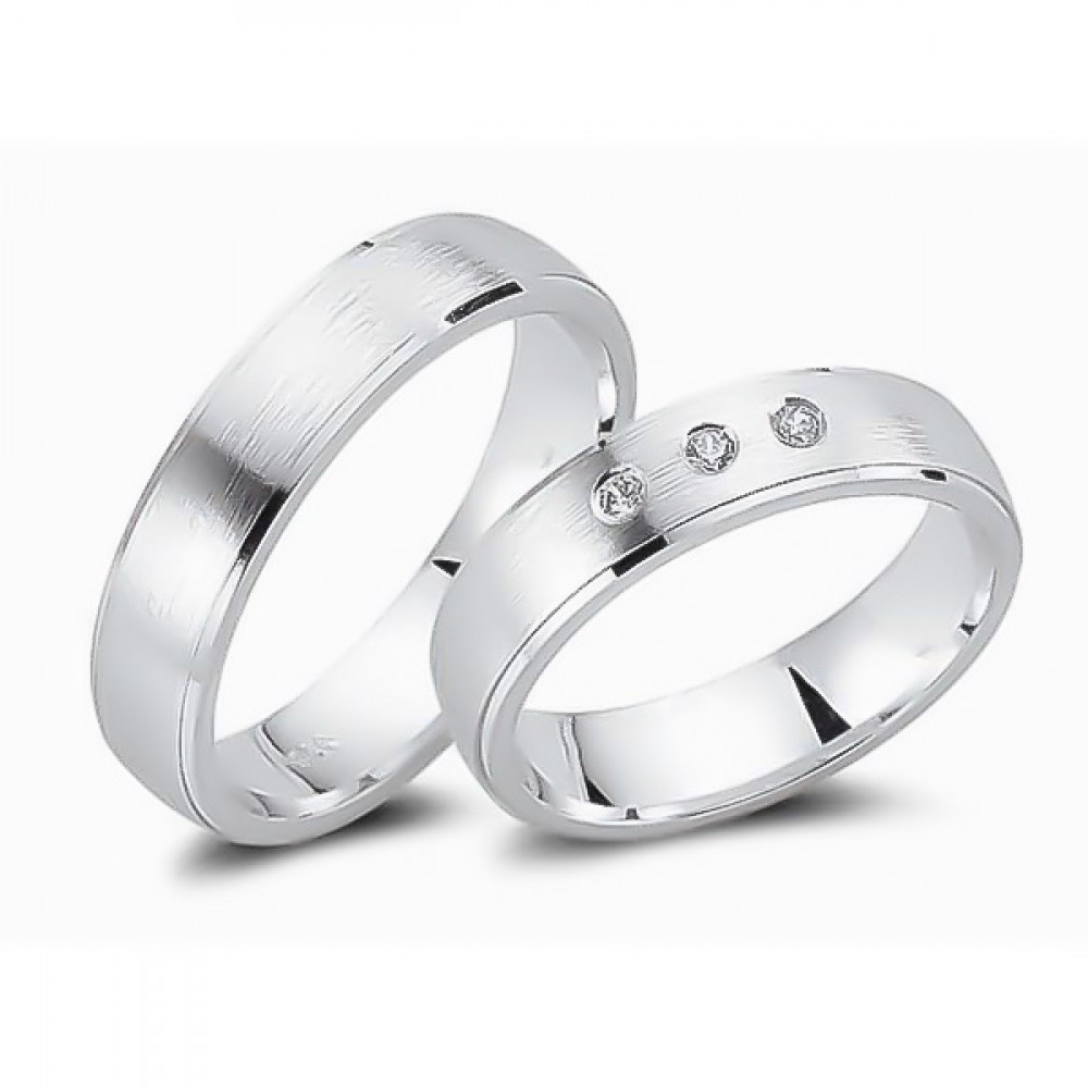 Glorria 925k Sterling Silver 5 mm Double Wedding Ring