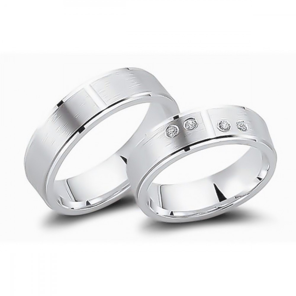 Glorria 925k Sterling Silver 6 mm Double Wedding Ring