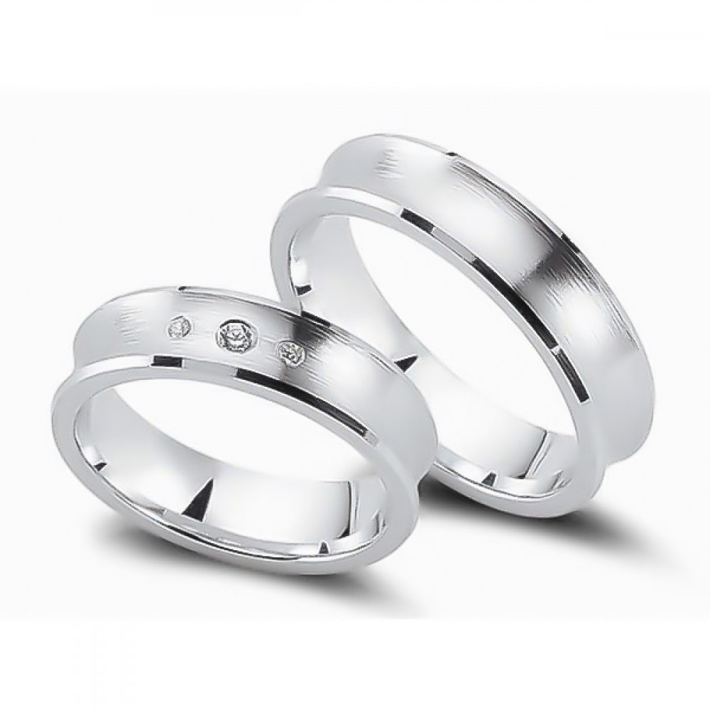 Glorria 925k Sterling Silver 5,5mm Double Wedding Ring