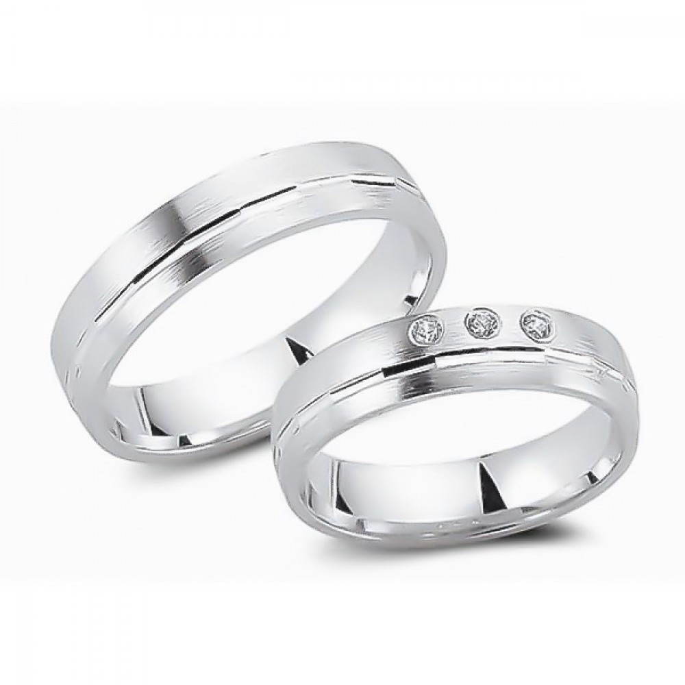 Glorria 925k Sterling Silver 5 mm Double Wedding Ring