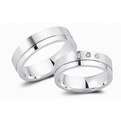 Glorria 925k Sterling Silver 6 mm Double Wedding Ring Glorria 925k Sterling Silver 6 mm Double Wedding Ring