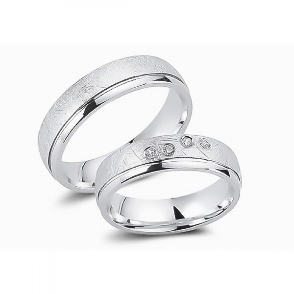 Glorria 925k Sterling Silver 5,5 mm Double Wedding Ring