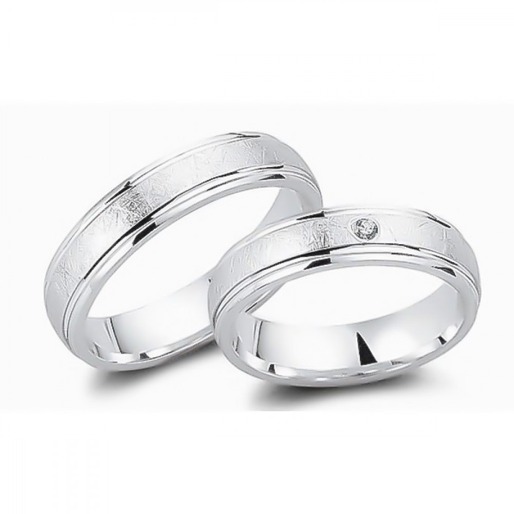 Glorria 925k Sterling Silver 5 mm Double Wedding Ring