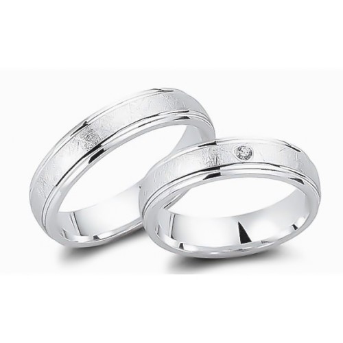 Glorria 925k Sterling Silver 5 mm Double Wedding Ring