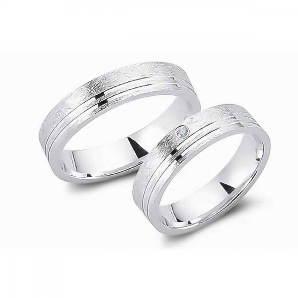 Glorria 925k Sterling Silver 5 mm Double Wedding Ring