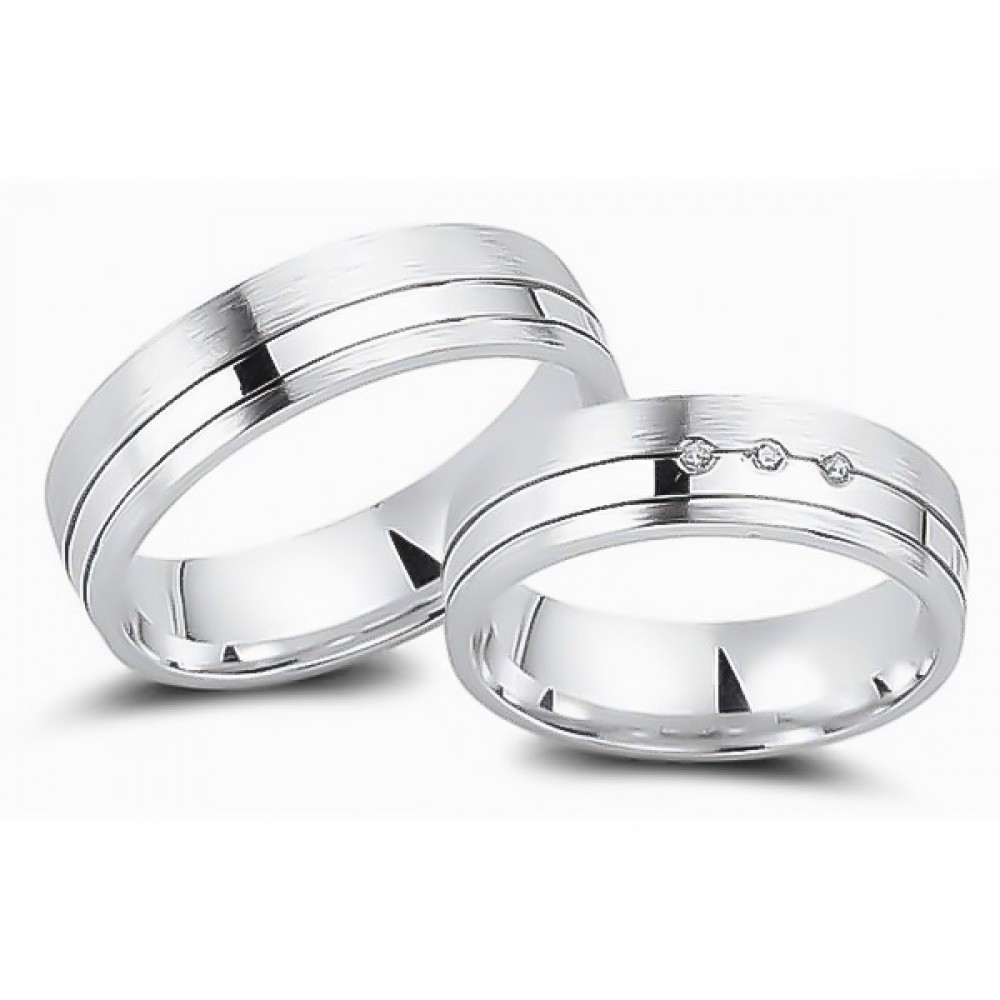 Glorria 925k Sterling Silver 6 mm Double Wedding Ring