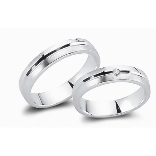 Glorria 925k Sterling Silver 4,5 mm Double Wedding Ring