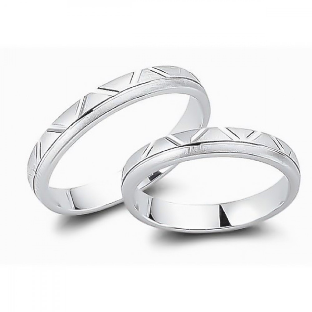 Glorria 925k Sterling Silver 3,5 mm Double Wedding Ring