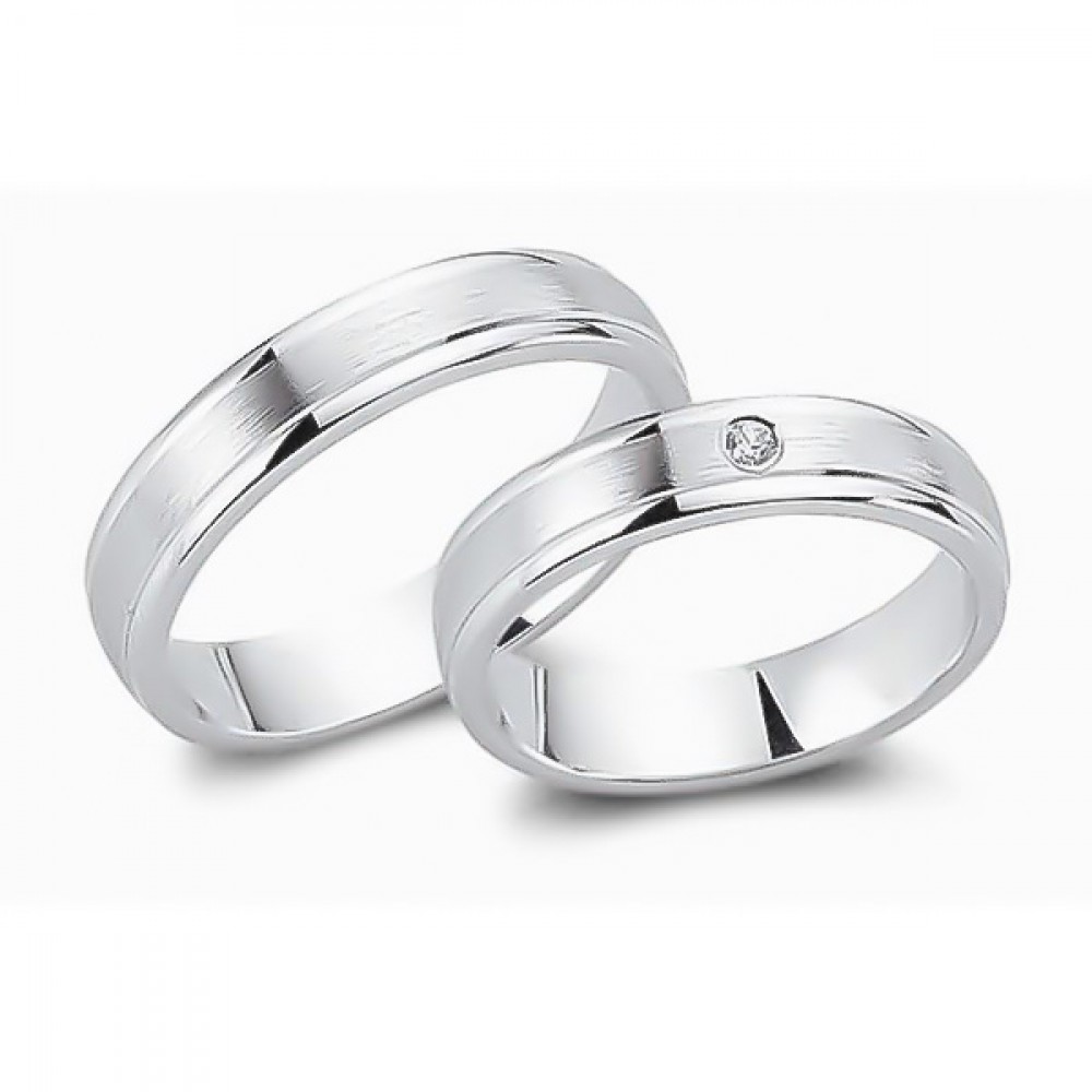 Glorria 925k Sterling Silver 4,5 mm Double Wedding Ring