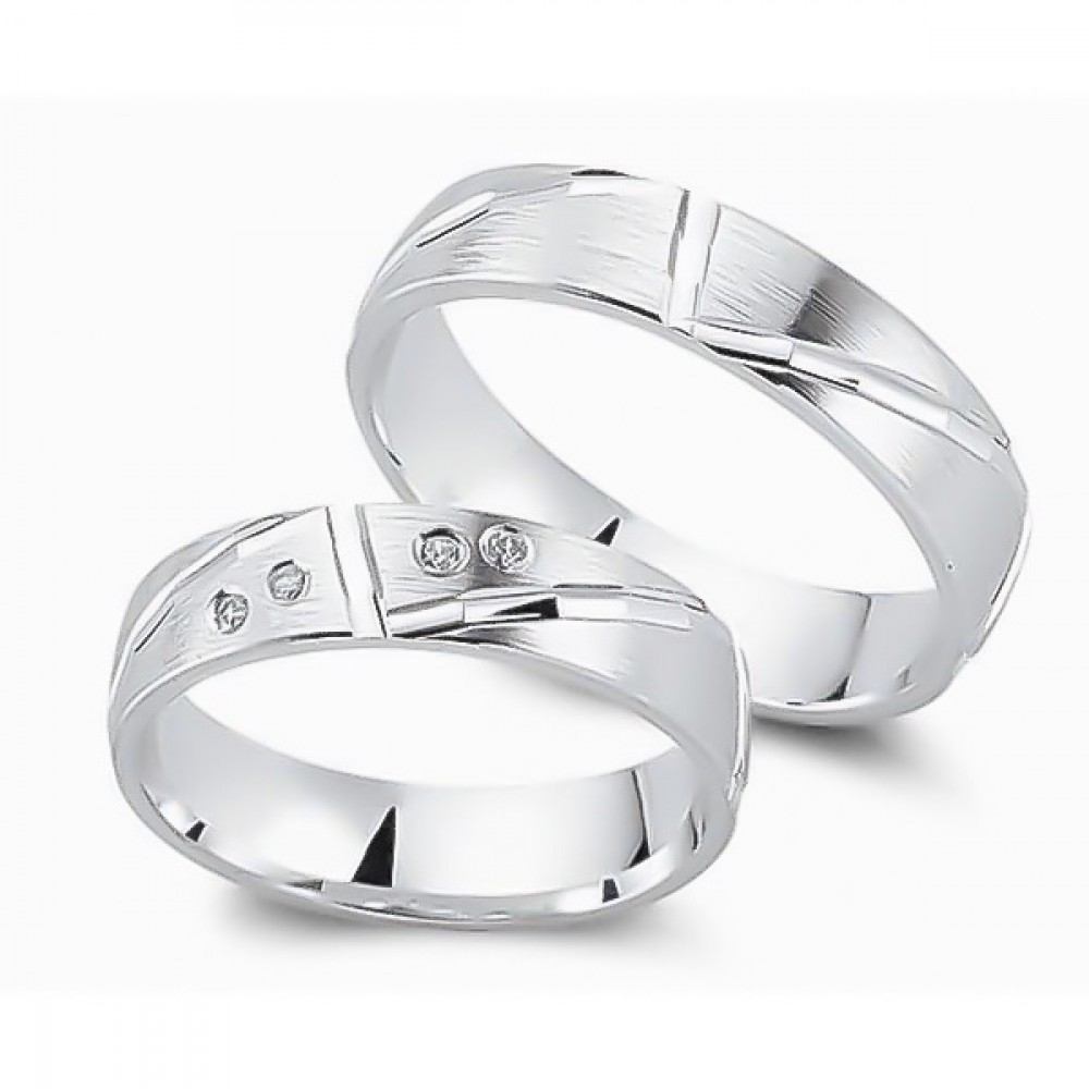 Glorria 925k Sterling Silver 5 mm Double Wedding Ring