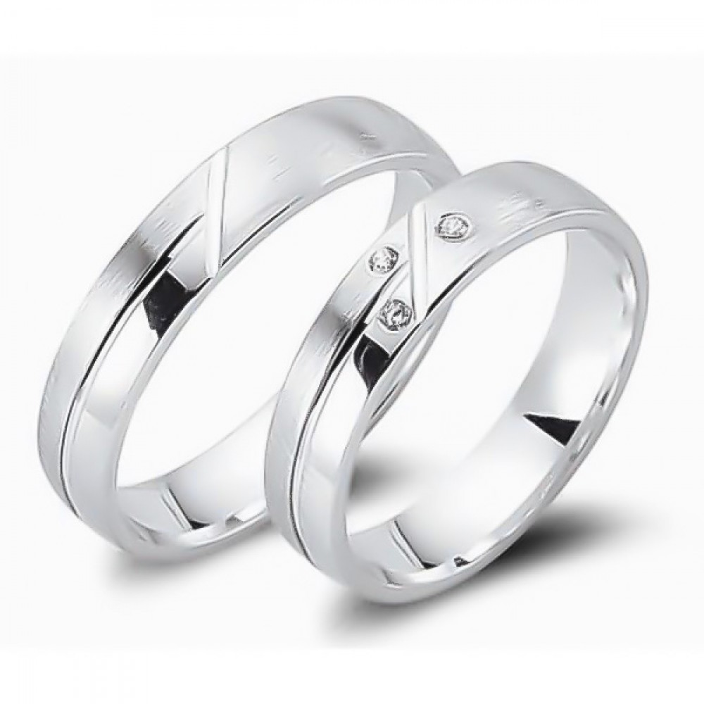 Glorria 925k Sterling Silver 4,5 mm Double Wedding Ring