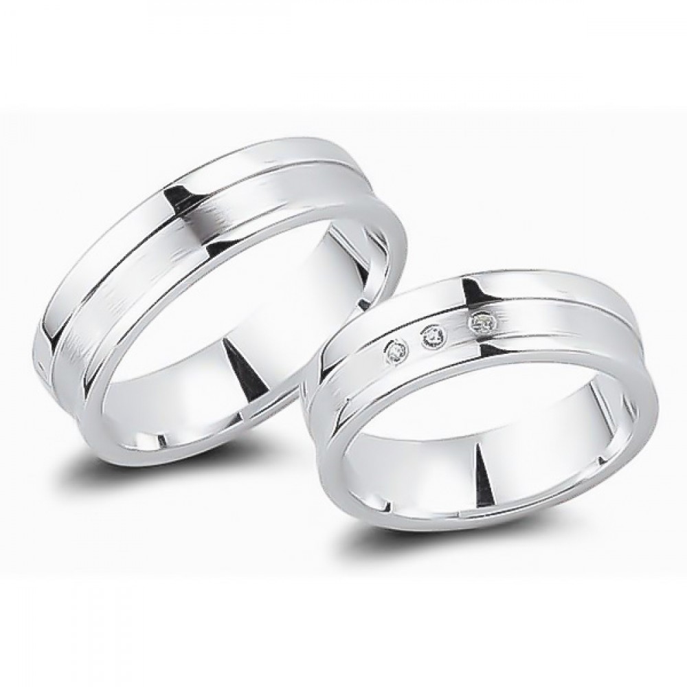 Glorria 925k Sterling Silver 6 mm Double Wedding Ring