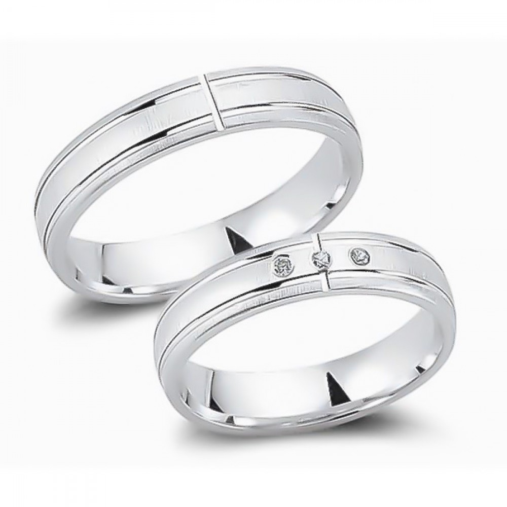 Glorria 925k Sterling Silver 4,5 mm Double Wedding Ring