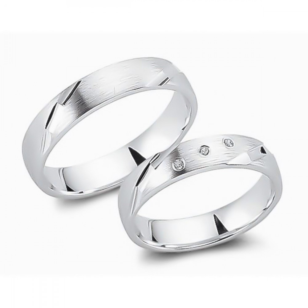 Glorria 925k Sterling Silver 4,5 mm Double Wedding Ring