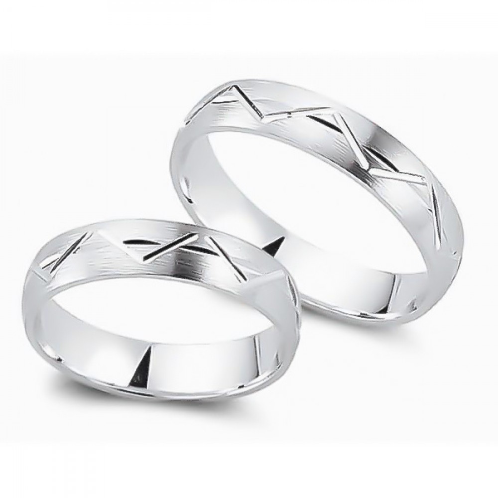 Glorria 925k Sterling Silver 4,5 mm Double Wedding Ring