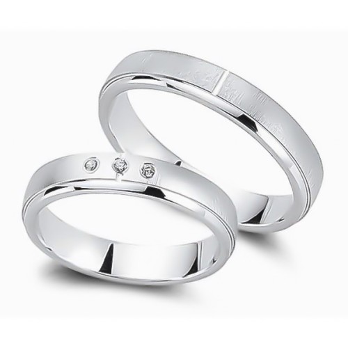 Glorria 925k Sterling Silver 4 mm Double Wedding Ring Glorria 925k Sterling Silver 4 mm Double Wedding Ring